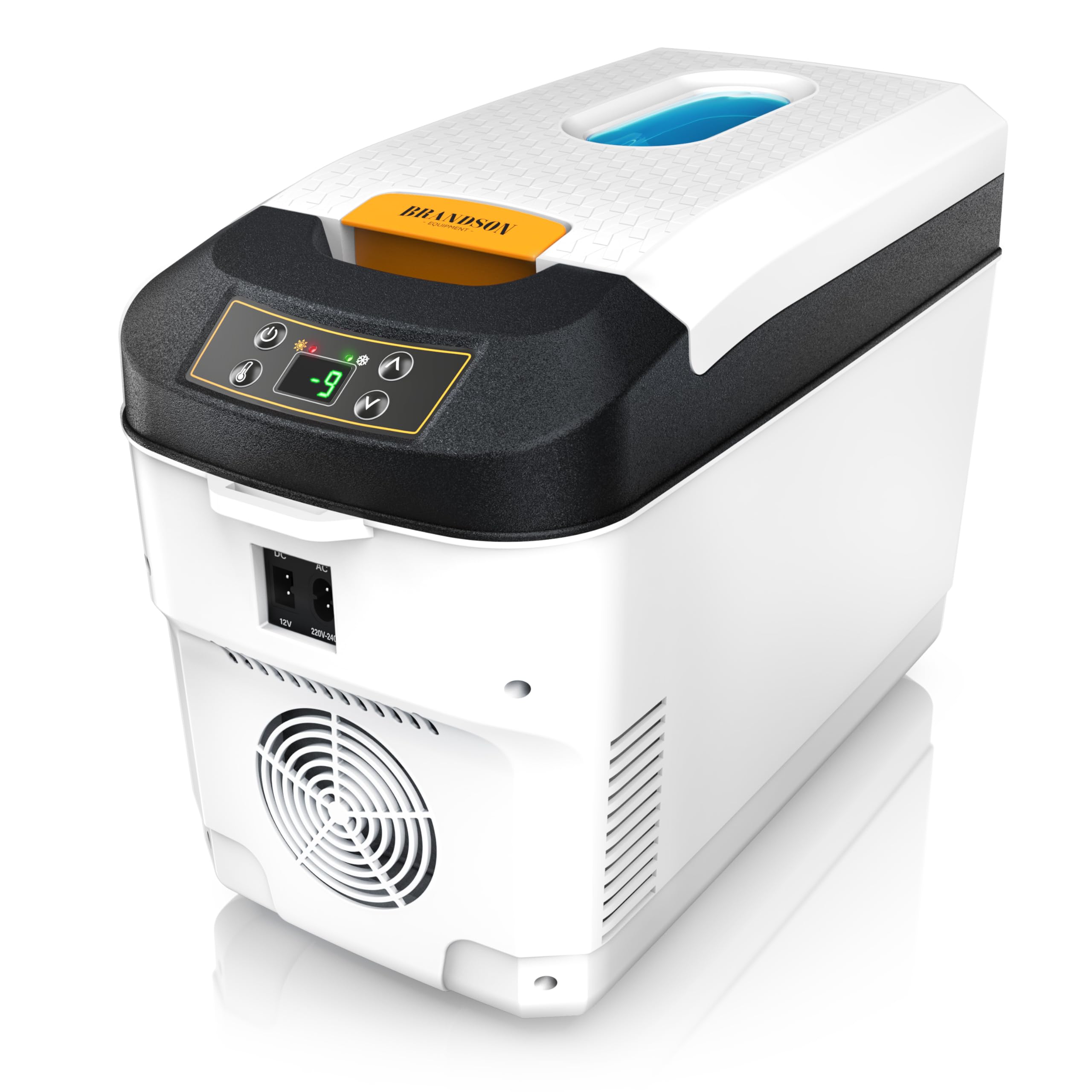 Brandson - Kühlbox elektrisch 10L – 230 V Netzspannung und 12 V KFZ Auto Bordspannung – kühlt und wärmt – Heizen max. 65°C – Herabkühlen ca 20°C unter der Umgebungstemperatur