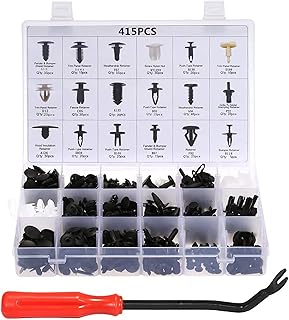 Car Retainer Clips & Fasteners Kit – 18 Sizes Push Pin Rivet Trim Clips with Removal Tool, Auto Bumper & Panel Fastener Set for Car Accessories (415 Pcs)