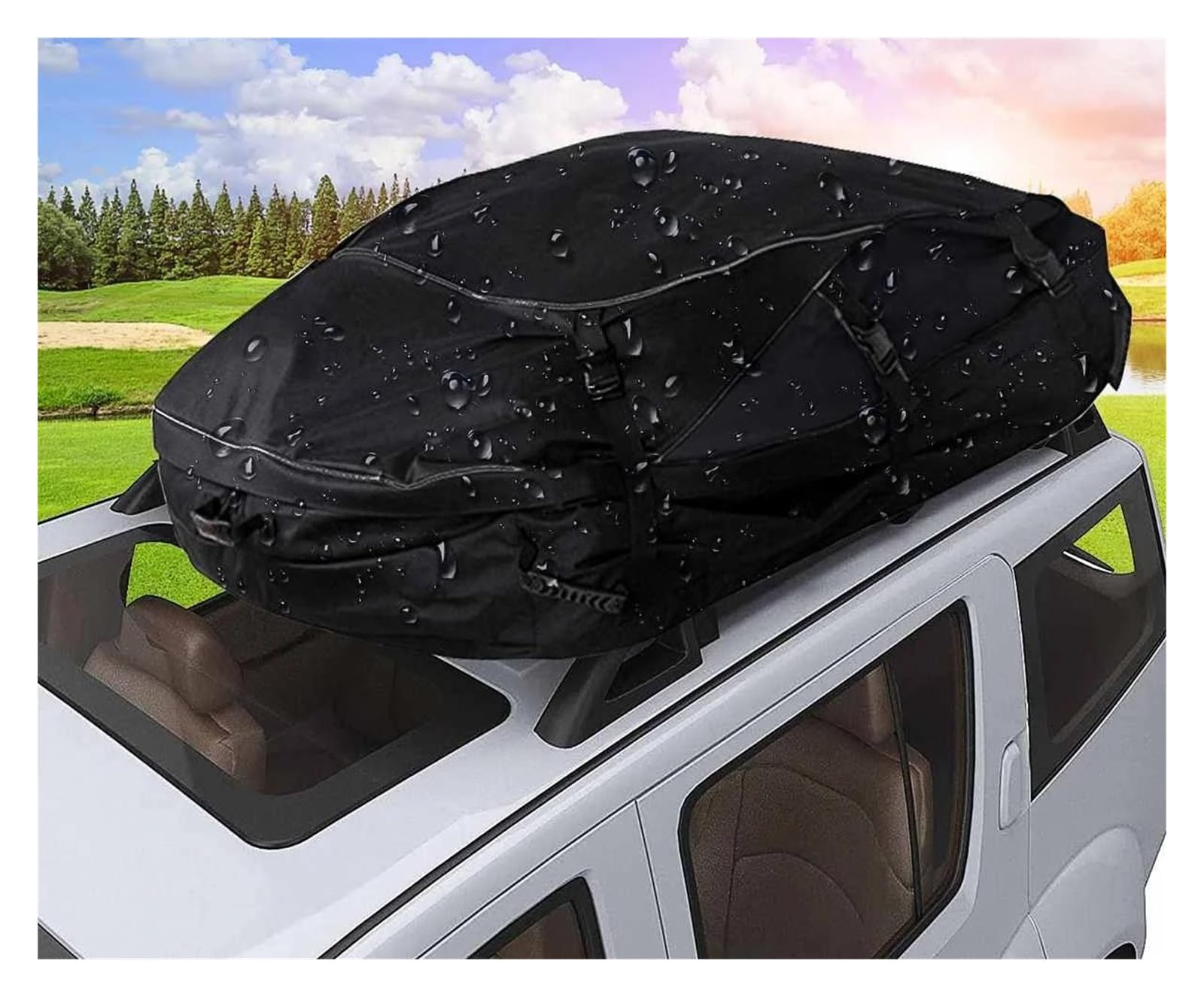 Baca Portaequipajes Rieles Equipaje 580L 130x100x45cm para Vehículos SUV Bolsa Universal Impermeable Techo Coche Cubierta Coche Bolsa Portaequipajes Carga 4WD Equipaje Viaje