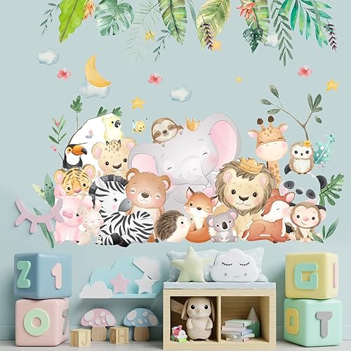 Miniatura 3 de Calcomanías de pared con diseño de oso durmiendo en la luna, diseño de estrellas de dulce sueño, luna, ciervo, conejo, oso, estrella, extraíble,