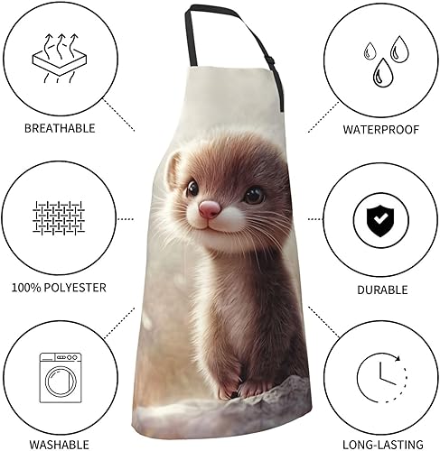 Miniatura 5 de Waterproof Apron With 2 Pockets,Kitchen Chef Aprons Bibs For Cooking Baking Painting Gardening Grooming