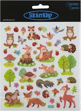 Tattoo King Forest Critters Stickers, Multicolor