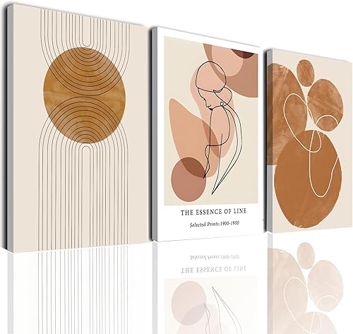 Comfrey Wall Art Decor Framed Canvas Wall Art for Living Room,Line Drawing Abstract Boho Wall Art Bathroom,Bedroom,Office,Living Room 12" X 16"