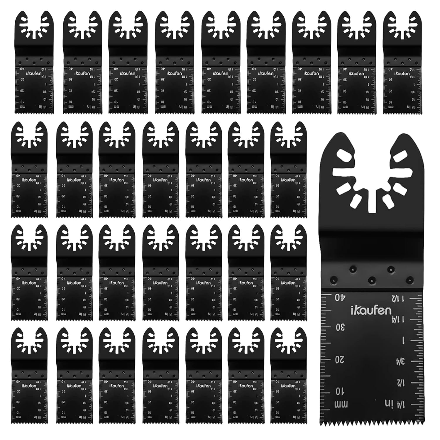 Ikaufen 30Pcs Wood Oscillating Multitool Saw Blades Universal Multi