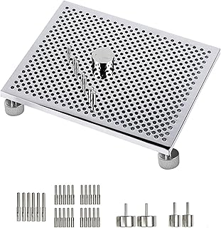 NMOWYBPY Wire Looping Tool Wires Bending Jig Professional Wire Wrapping Tool Wires Bending Board for Beginners Beading Heavy Duty Aluminum with 35Pcs Metal Nails 11.7x14.1cm 1Set