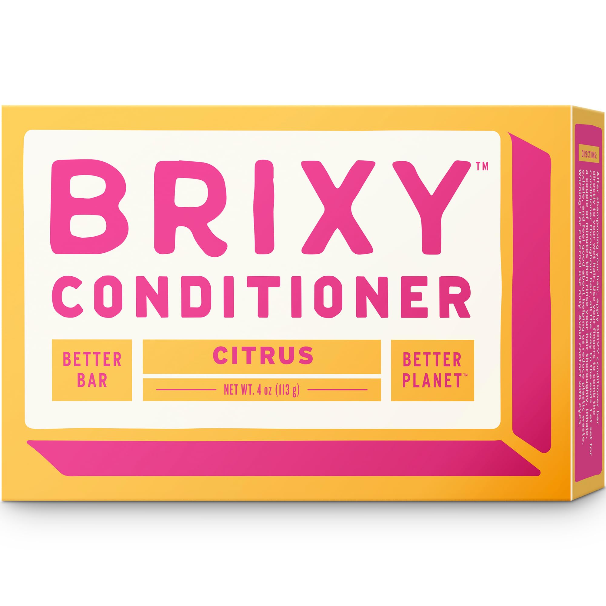 BRIXY Conditioner Bar for Hydration & Softness, All Hair Types, pH Balanced & Safe for Color Treated Hair, Vegan & Plastic-Free (1 Count, 4 oz) -