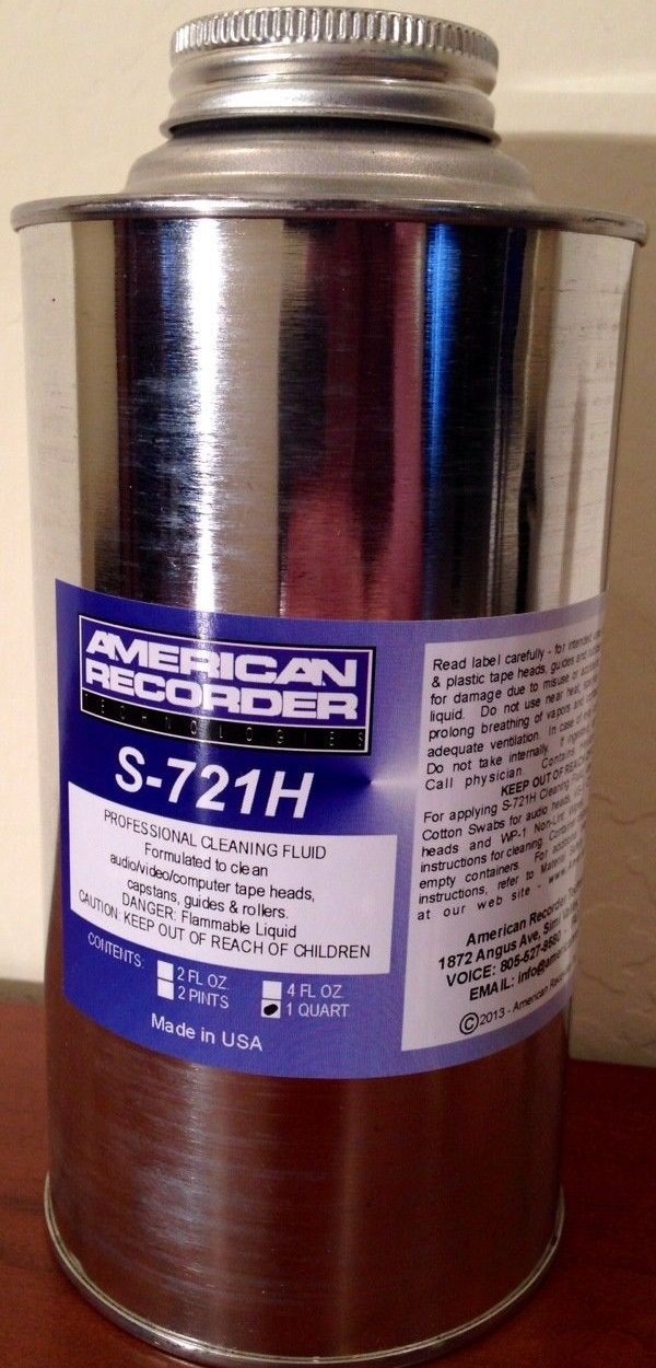 American Recorder Technologies S-721H-Q Pro Tape Head Cleaner 1 Quart Can S721HQ
