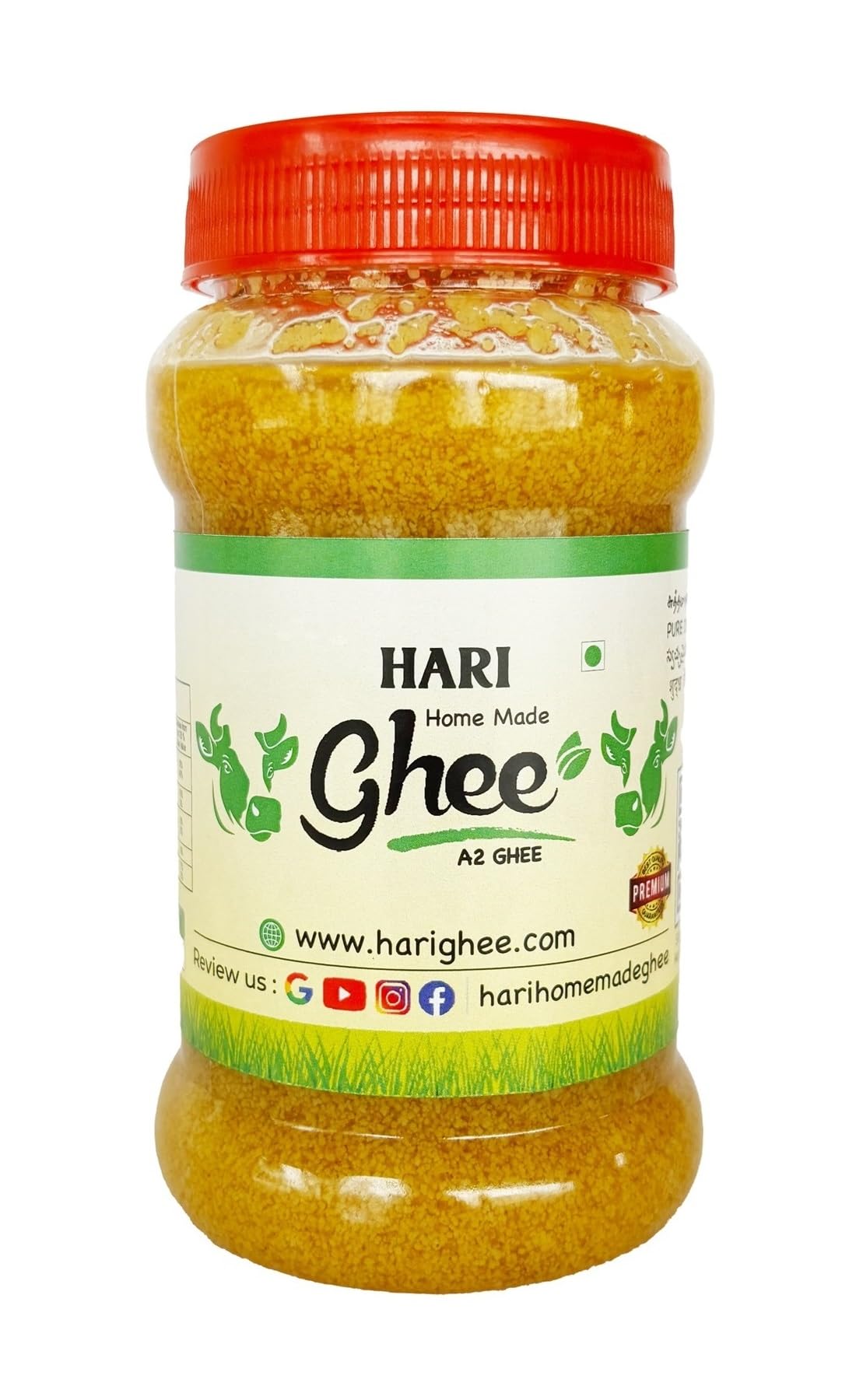 Hari Ghee | 250ml | A2 Ghee | Pure Desi Cow Ghee | Home Made | Plastic Jar