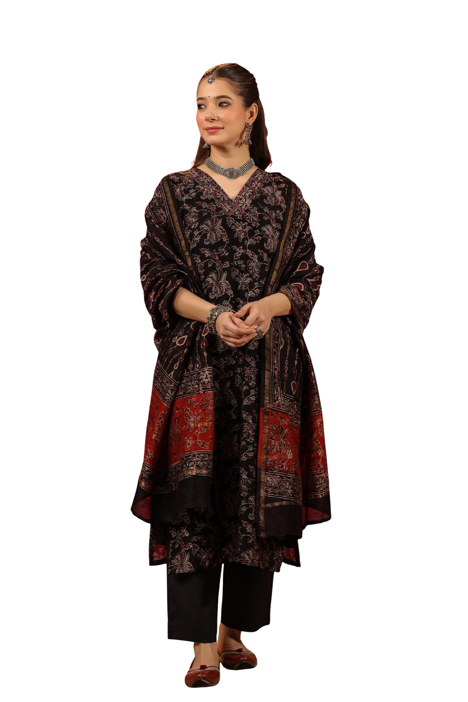 Kalaanj Kurta Set For Women || 3pic Kurta For Women (SSP-244-277-278) Black