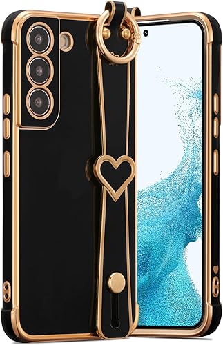 RALEAVO Funda para Samsung Galaxy S21 5G con soporte de pulsera funda delgada y brillante funda de teléfono suave de TPU a prueba de golpes funda