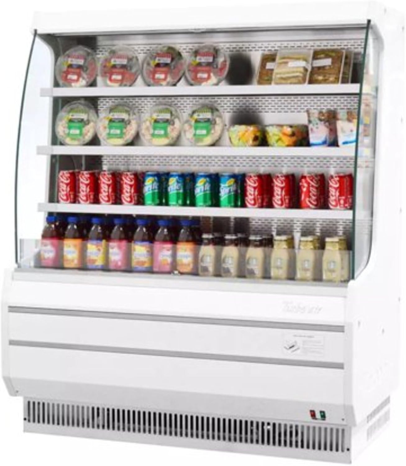 Turbo Air TOM-50MW-N Commercial White Vertical Mid-Height Open Air Display Merchandiser, 12.3 cu. ft.