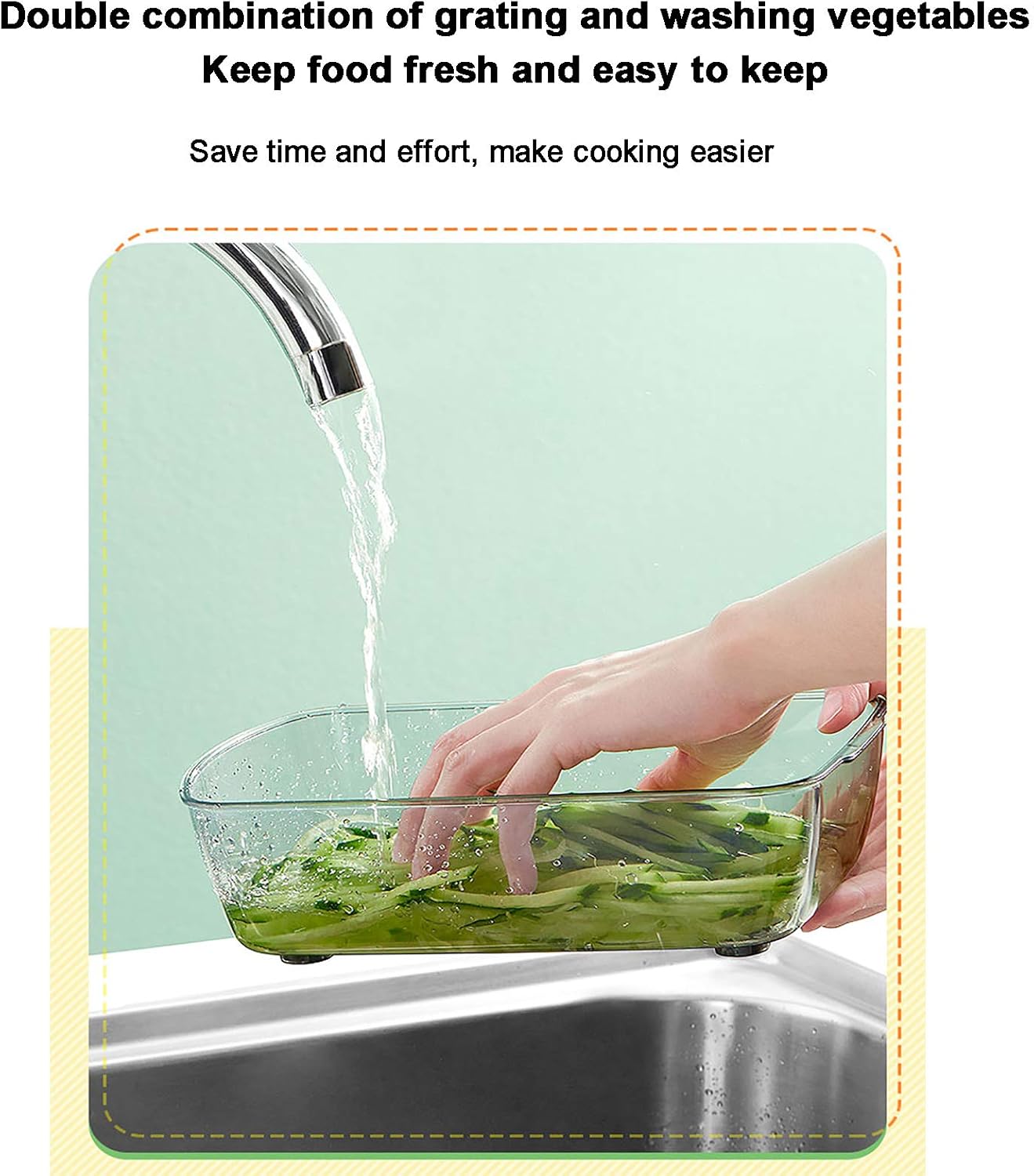 Manual Mandoline Slicer Cutter for Potato Fruit Carrot Tomato Garlic Onion Mincer Chopper Dicer Multifunctional Salad Food Chopper with Container and Hand Guard Vegetable Chopper-Green 27x13x9cm(11x