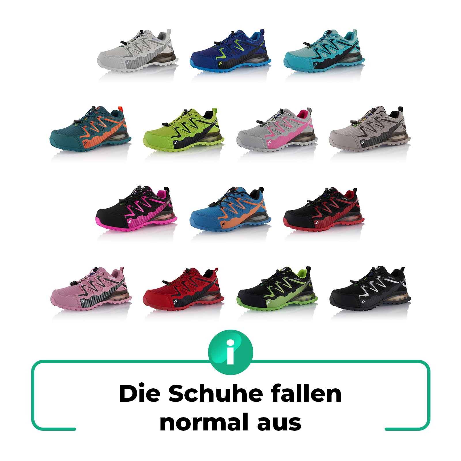 Fusskleidung® Damen Herren Wanderschuhe wasserdichte Trail Running Trekkingschuhe