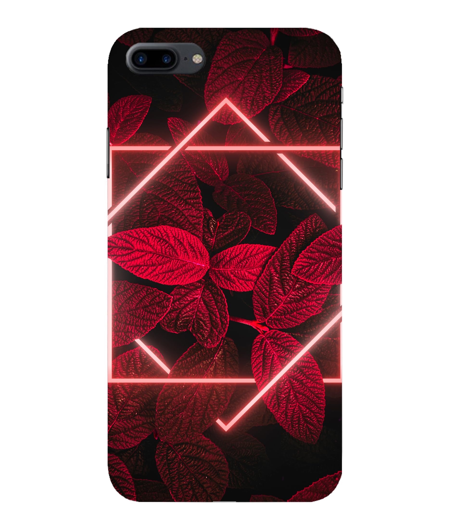 TrishArt Premium ''Leaves with Light Effect'' -(Red) Printed Hard Mobile Back Cover & Case for iPhone 8 Plus/iPhone 8+, Designer | Protective & Premium Cover & Case