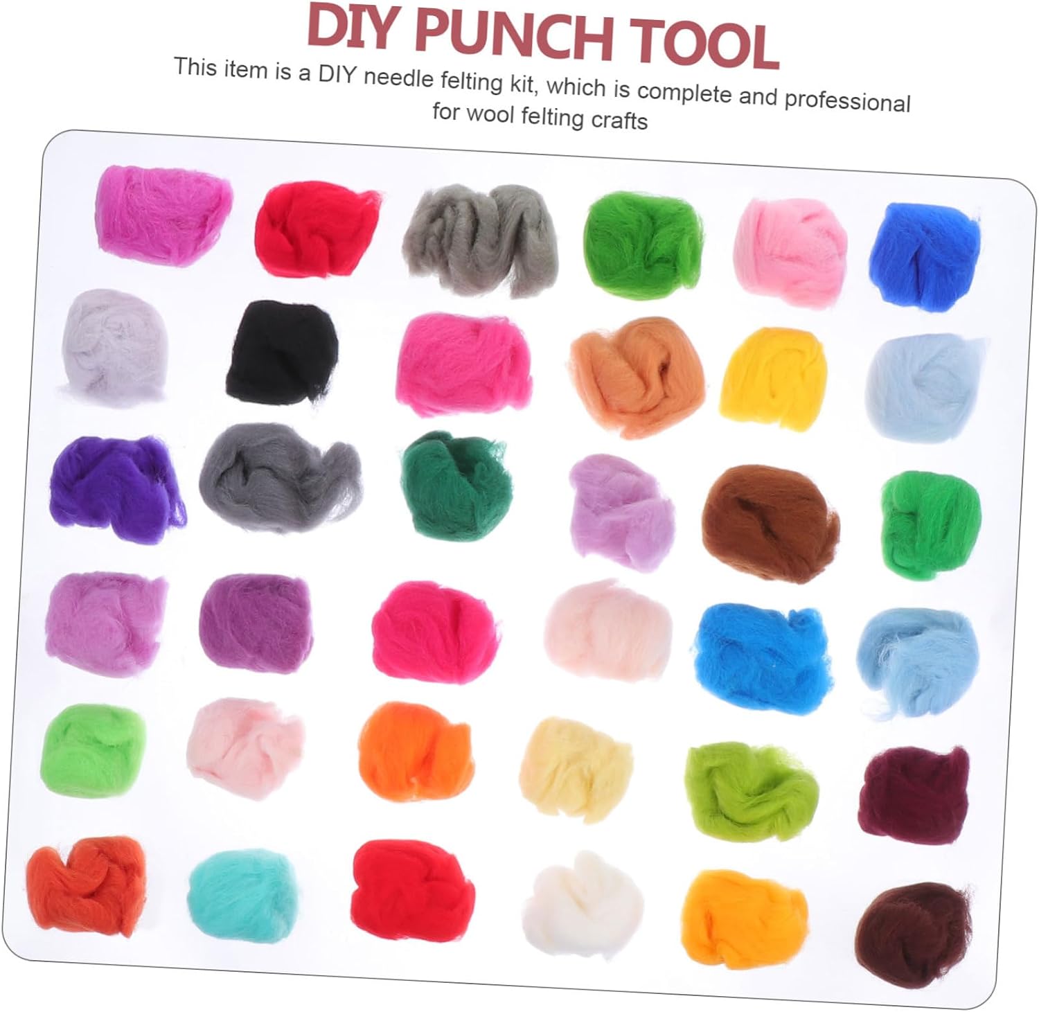 Uonlytech Wool Felt Material Package Felting Kit Needle Felting Supplies Embroidery Kit Craft Tools