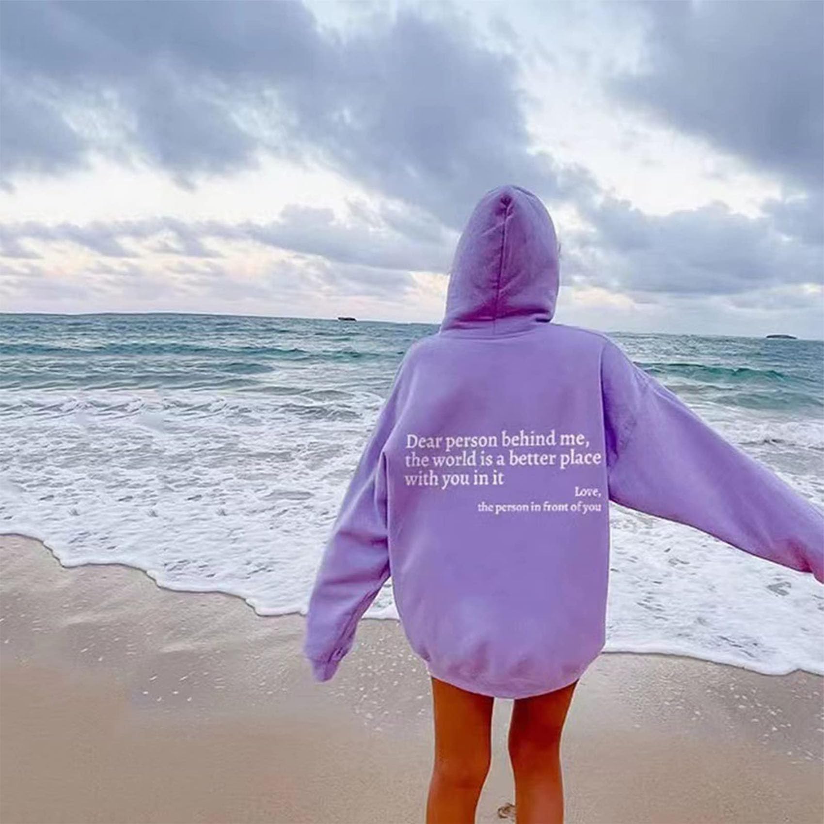 Genérico You Are Enough Hoodie, Dear Person Behind Me Sweatshirt Hoodie for Women Casual Letter Print Sleeve Pullover Gift