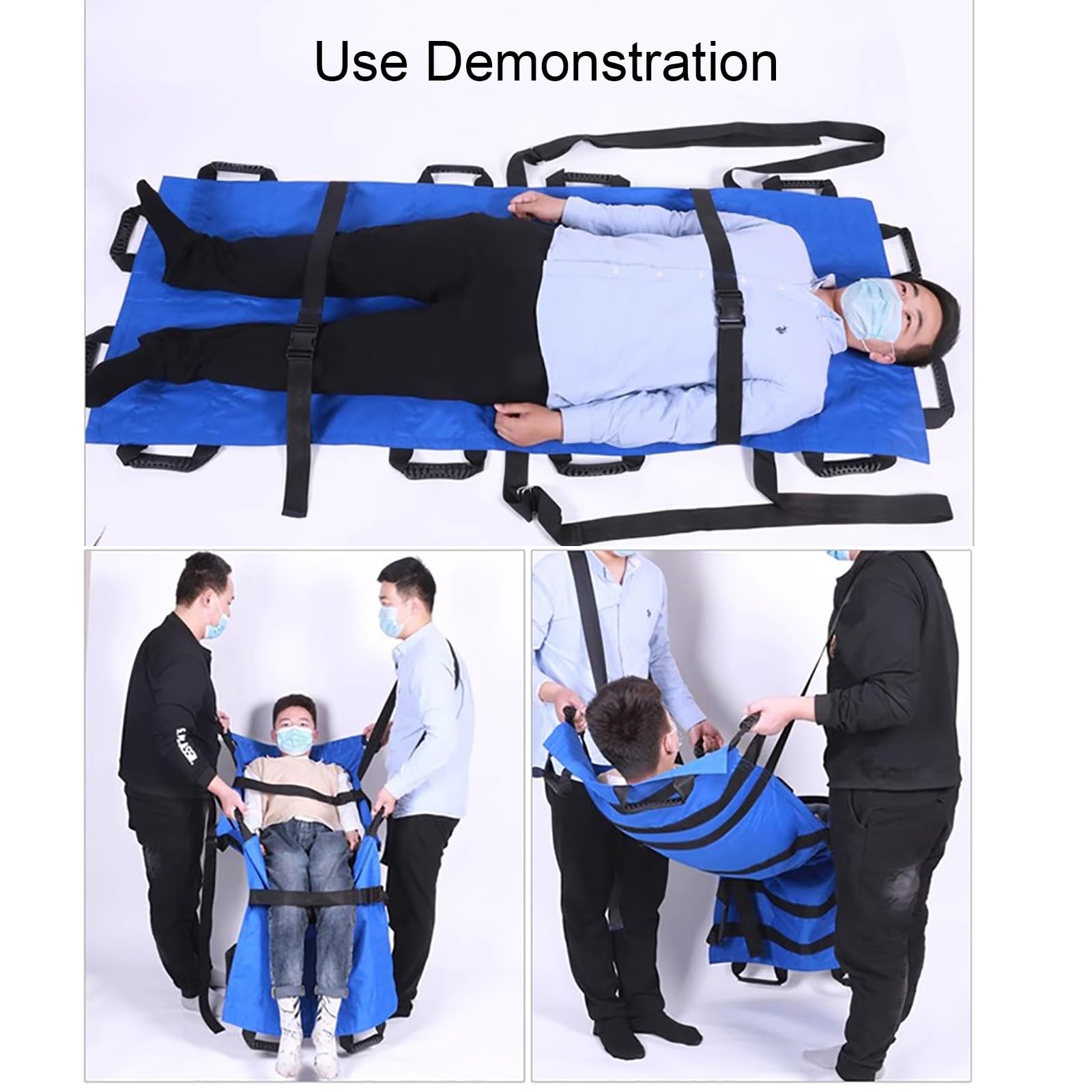 Civière Souple Portable, avec 12 Poignées, Brancard Pliable en Nylon Robuste, pour L'évacuation des blessés, Animaux Domestiques, Hôpital, Clinique(Green)