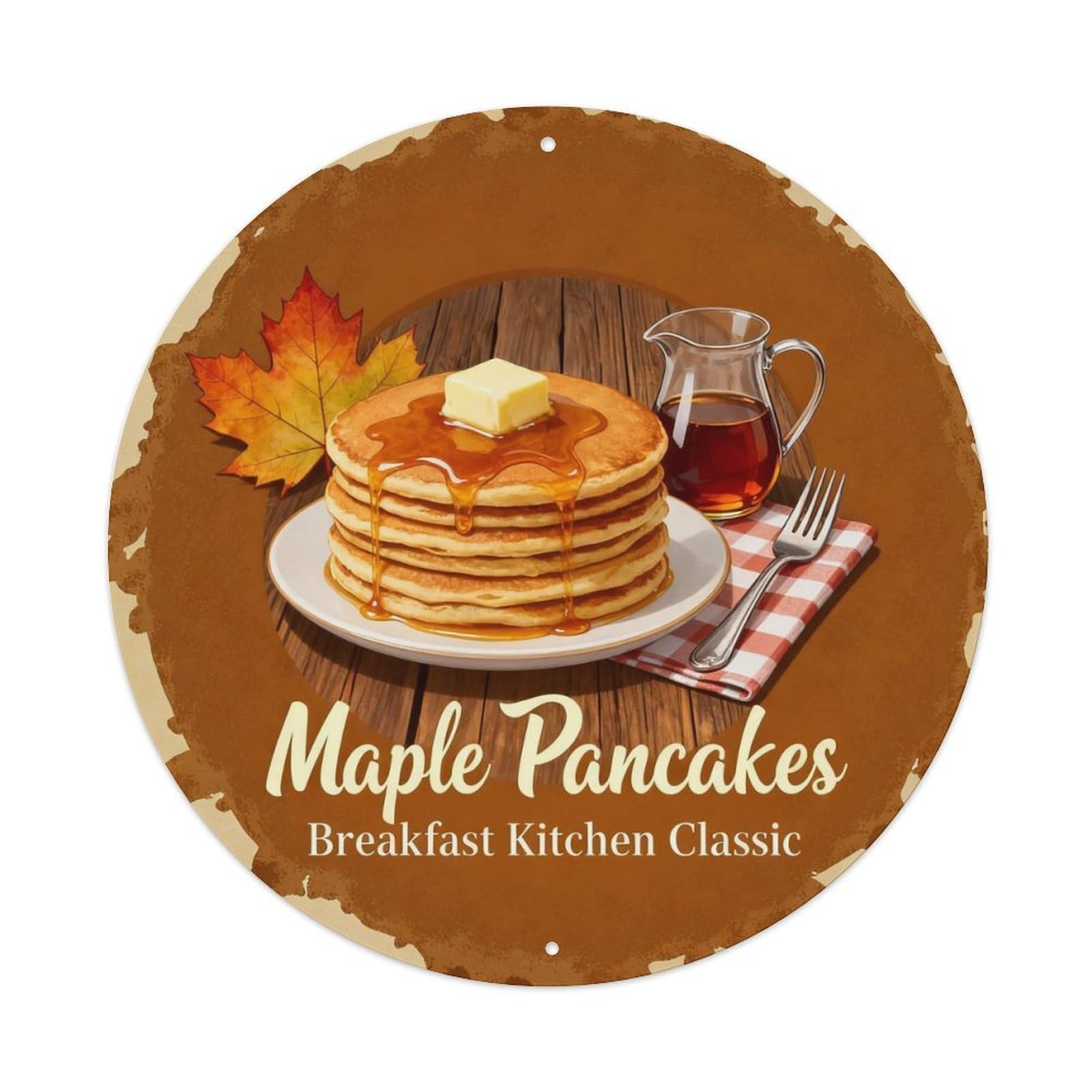 Maple Pancakes Metal Tin Sign Plaque