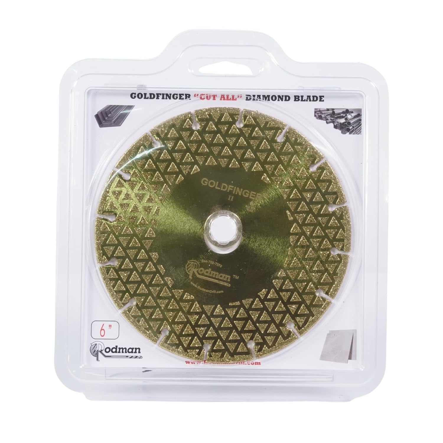 Rodman Goldfinger 6″ Diamond Cutting & Grinding Blade – Titanium-Coated Diamond Blade for Steel, Masonry, Tile & Concrete – Professional Cut-All Blade for 6″ Angle Grinders