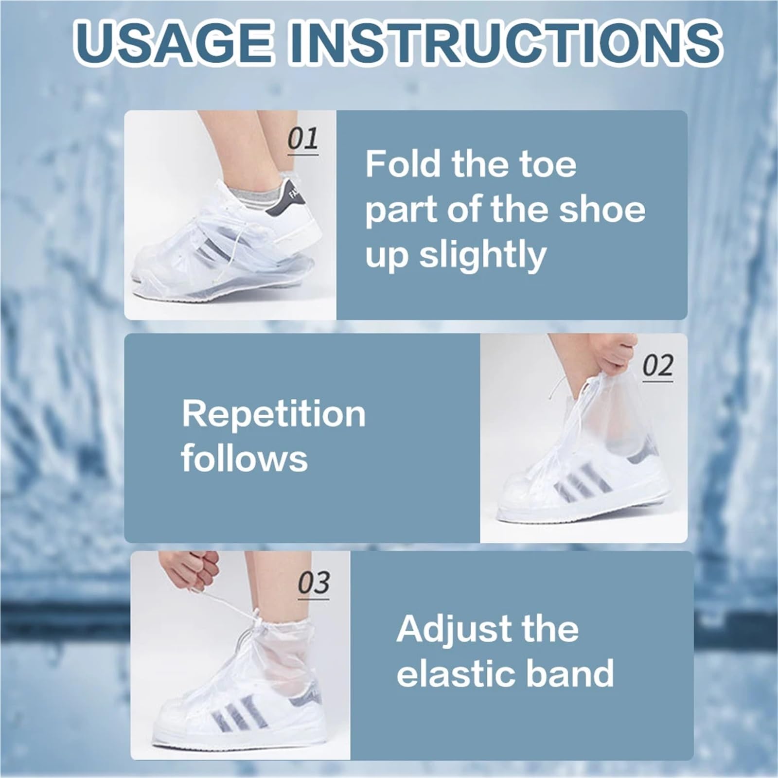 5 Pares de Fundas Impermeables for Zapatos, Antideslizantes, Ajustables, con cordón for Botas de Lluvia, for Hombres, Mujeres y niños. para Días de Lluvia y Nieve(L)