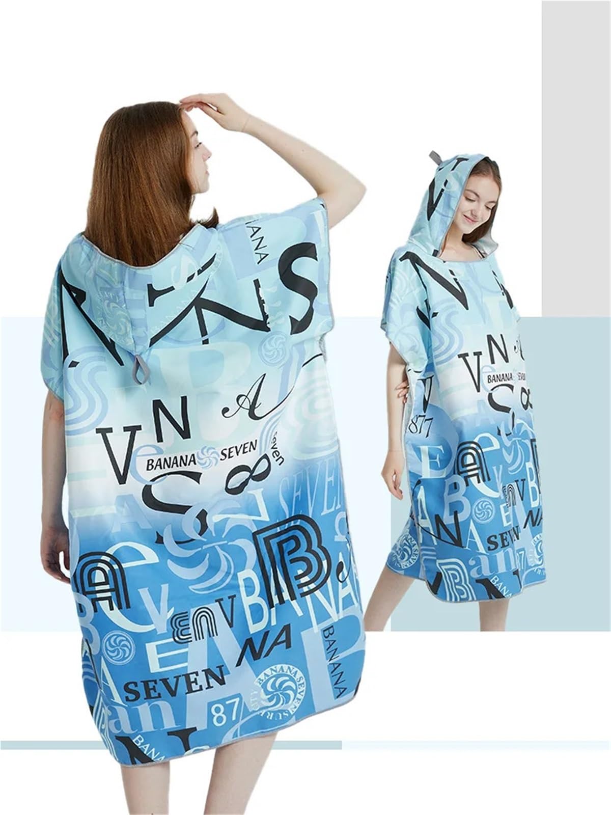 Poncho de Plage à séchage Rapide, Serviette Surf, Sweat Capuche, Peignoir en Microfibre, Poncho for Adultes pour Le Surf, la Natation
