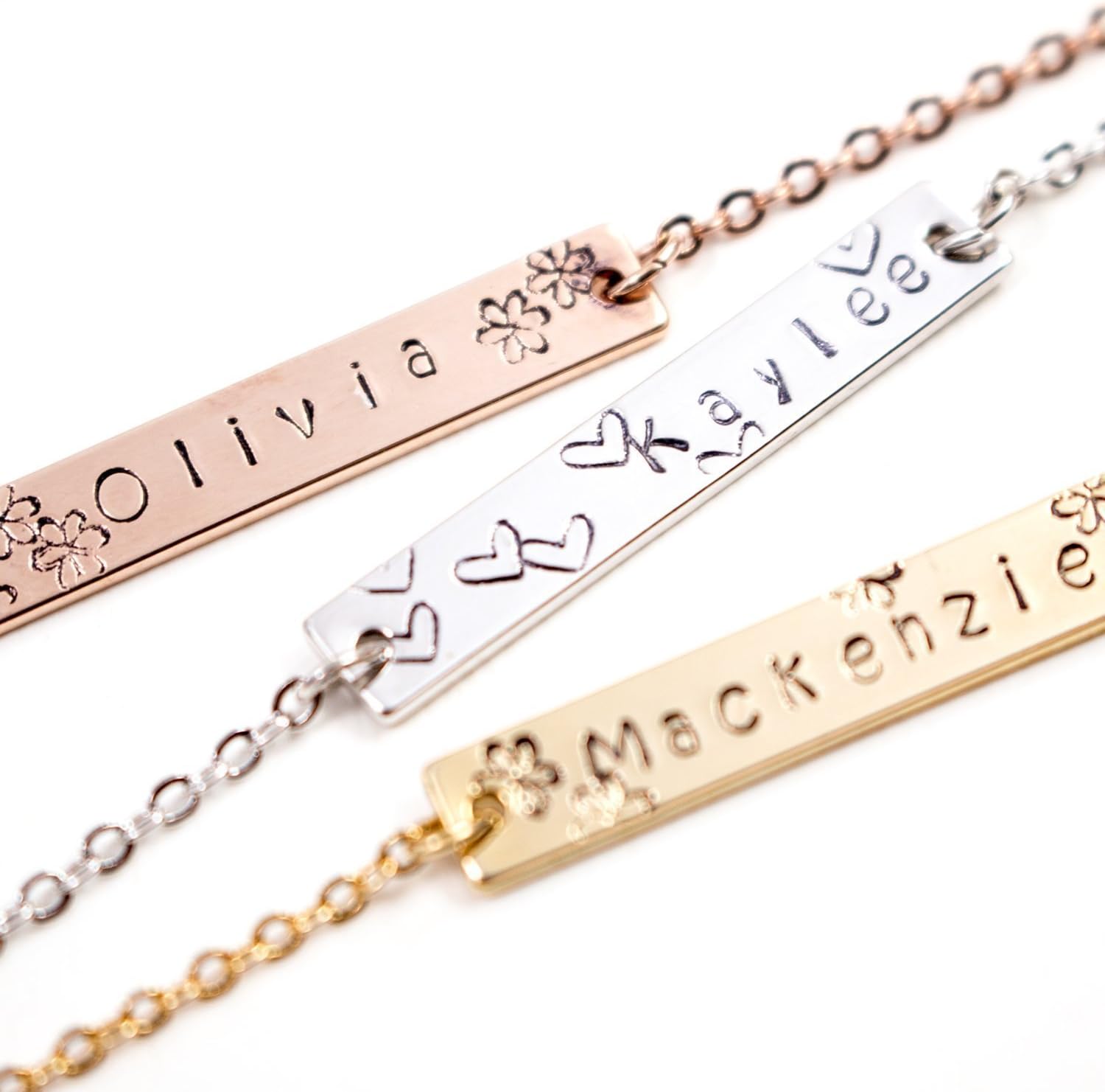 Your Name Bar Necklace Personalized Gift Handmade Customized Plate Delicate Jewelry