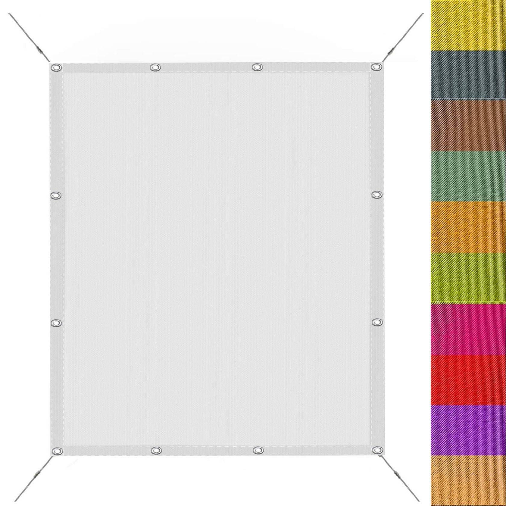 Voile d'ombrage imperméable 5.5x10m en tissu résistant aux UV et vent pour grand jardin blanc