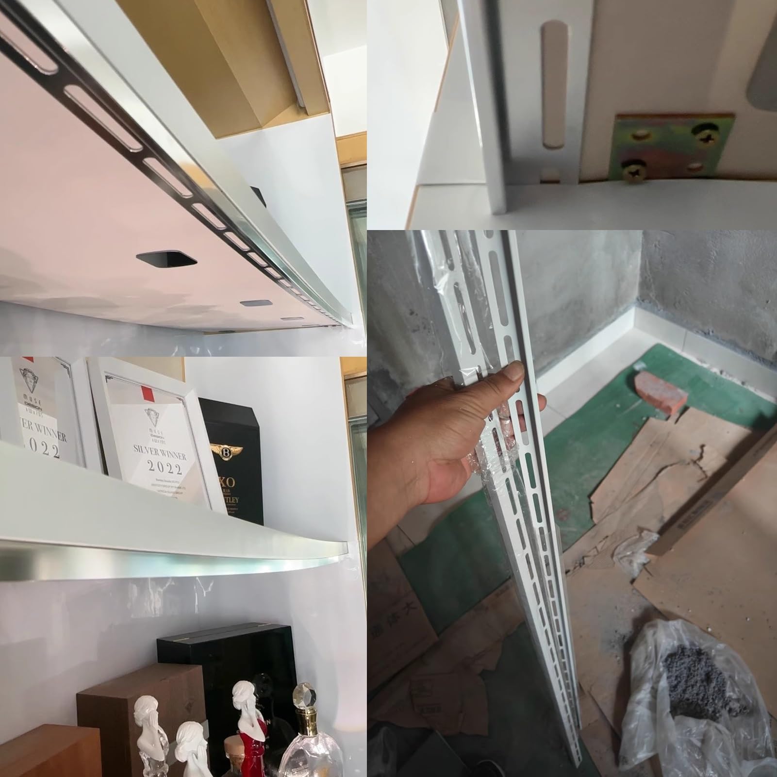Striscia di transizione da pavimento 3 pezzi Barra transizione for piastrelle, Strisce lunghe 39 pollici soglia porta Copertura for davanzale della porta, lega di alluminio con fori(White)
