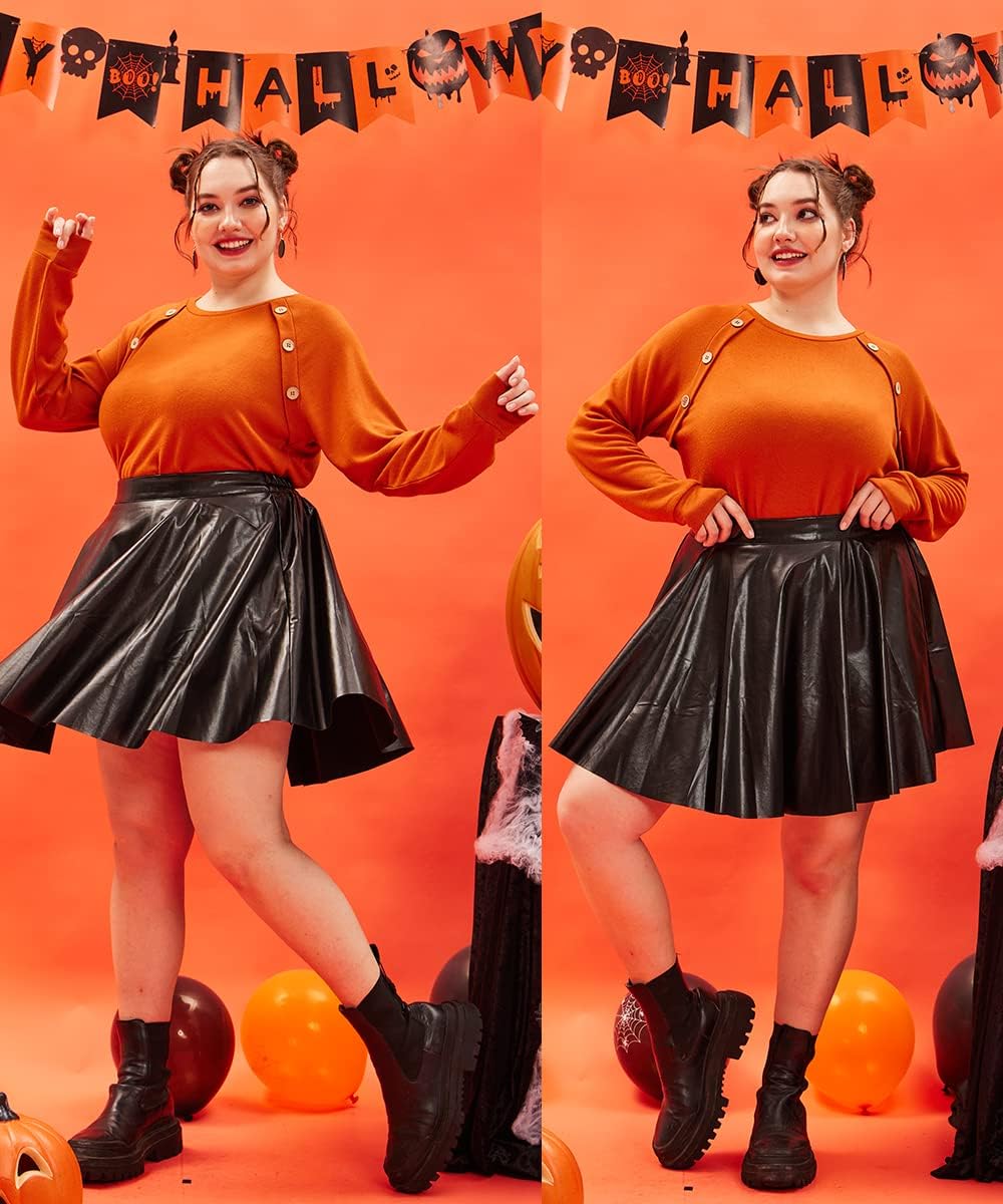 TIYOMI Plus Size Tops for Women Long Sleeve Shirts Crewneck Tunics Button Up Casual Loose Fit Tshirt XL-5XL 14W-28W - Image 3