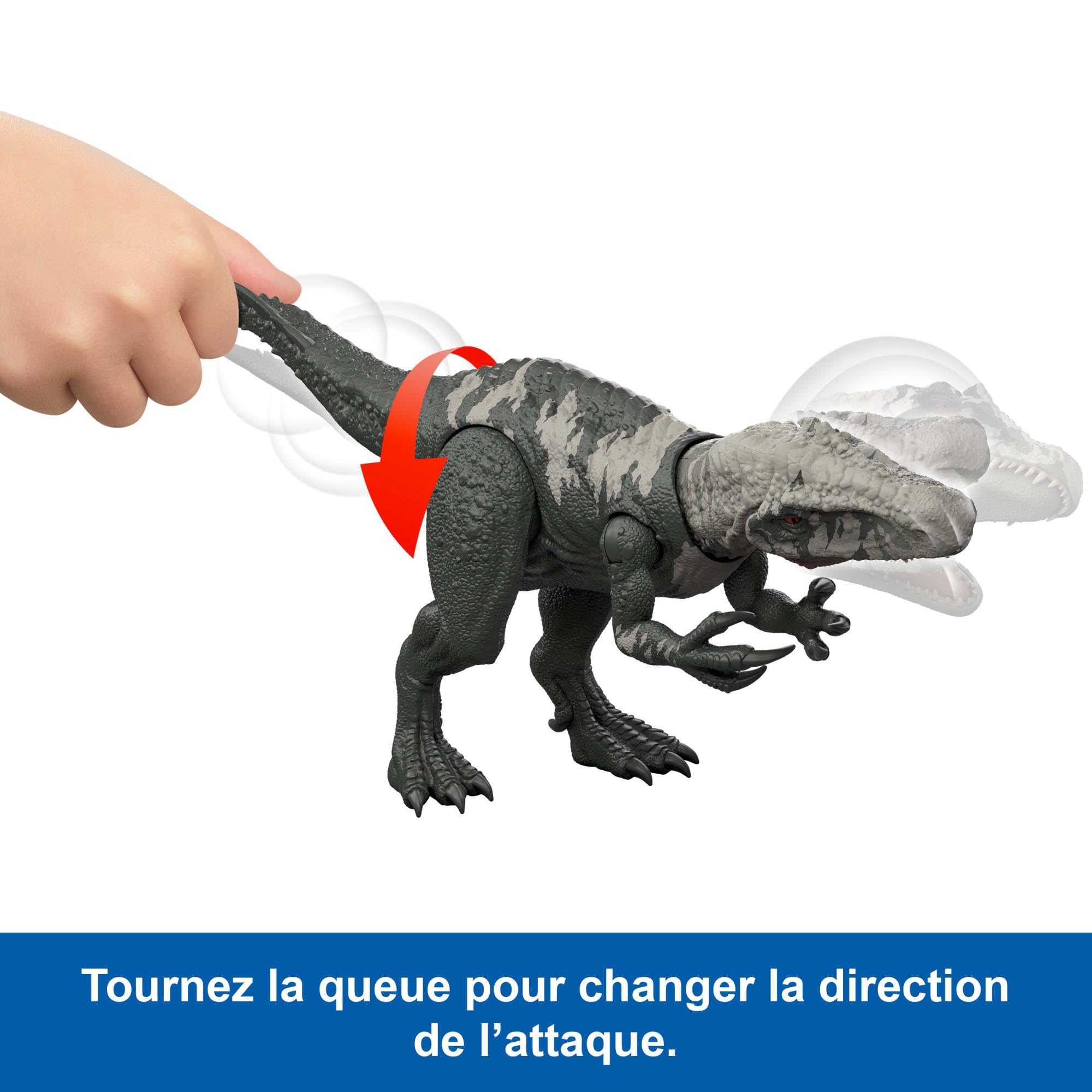 Mattel Jurassic World : Renaissance Figurine articulée Chilantaisaurus Géants féroces, grande espèce de dinosaure, 2 attaques féroces, jeu virtuel, JGB95