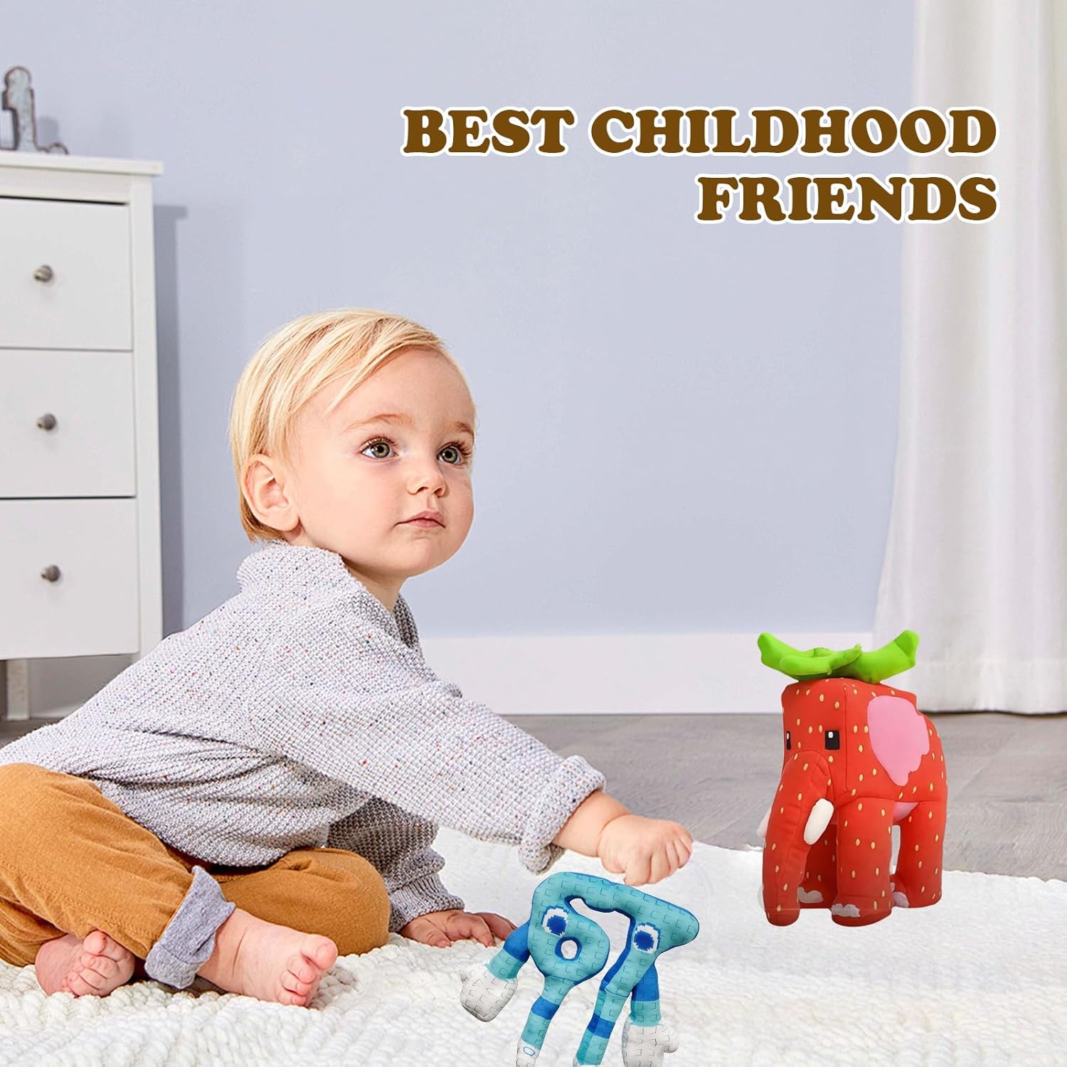 Steal a Brainrot Plush, Soft Huggable Decor for Rooms, 67 Plush, Strawberry Elephant, Los Tralaleritos, Lucky Block, Esok Sekolah, Sammy Plush, Collectible Gift for Fans