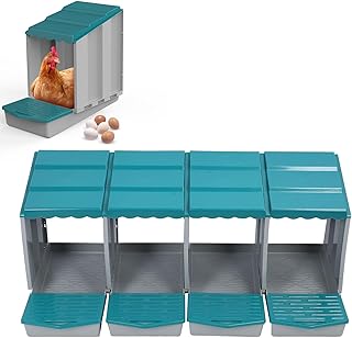 Zerodis Nichoir de Poulet, Boîte de Ponte de Poulet en PP à 6 Compartiments pour Poules, avec Accès Rapide aux œufs, Conception Amovible, Options de Fourniture de Chaleur