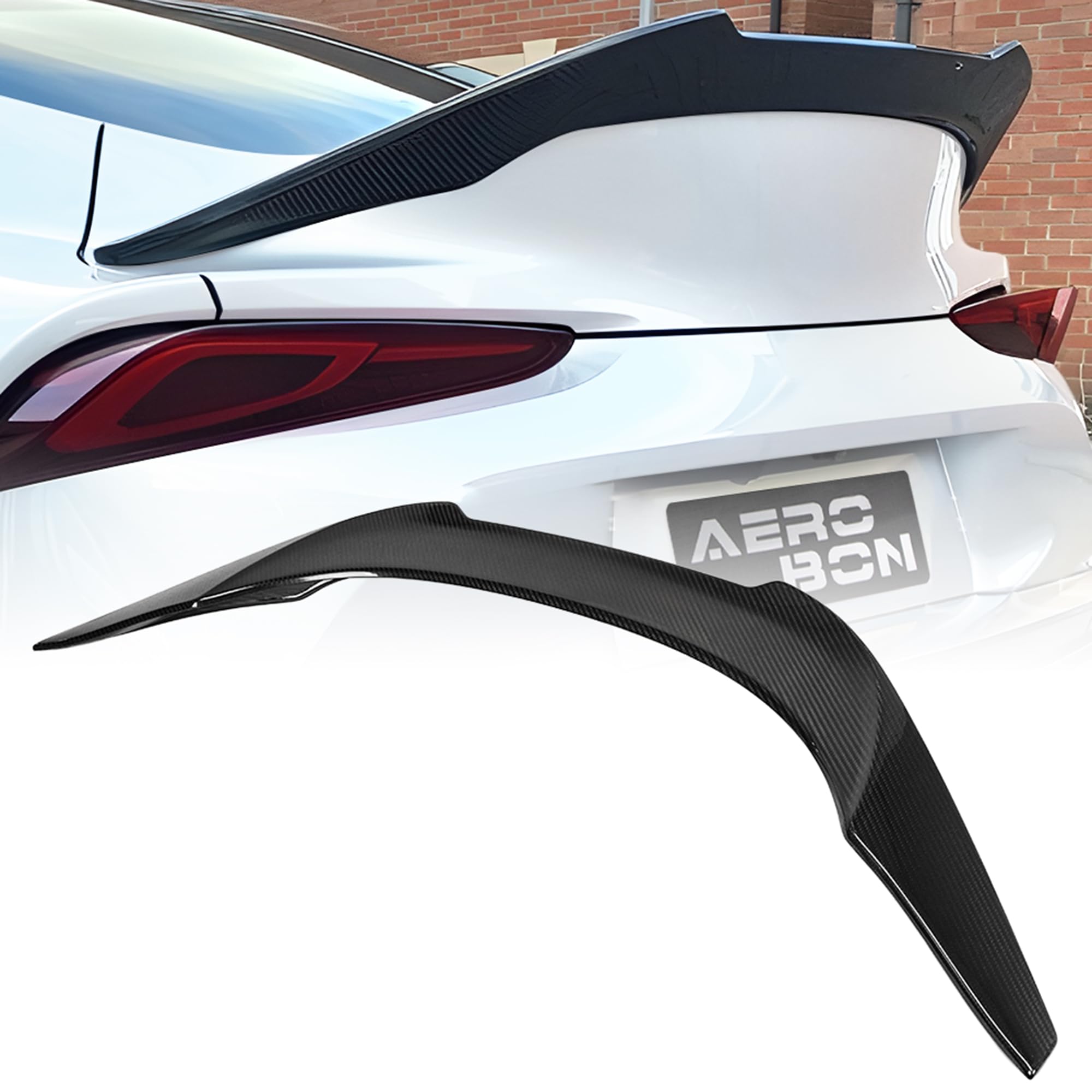 Real Carbon Fiber Trunk Spoiler Compatible with 2020-2026 Toyota GR Supra A90 A91 Rear Spoiler (V Style) Vortex