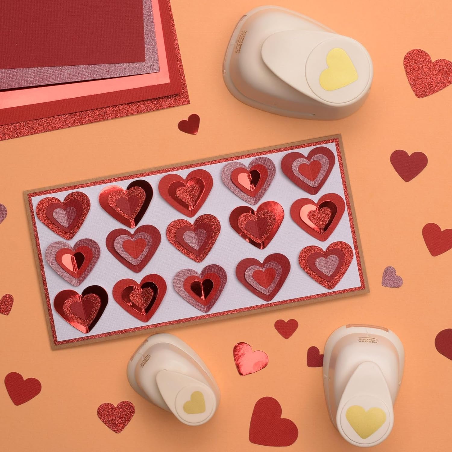 Vaessen Creative aessen Creative Craft Paper Punch Set, Heart, for DIY Projects, Scrapbooking, Card Making and More, 12.0 x 8.5 x 4.5 cm, Multicolor