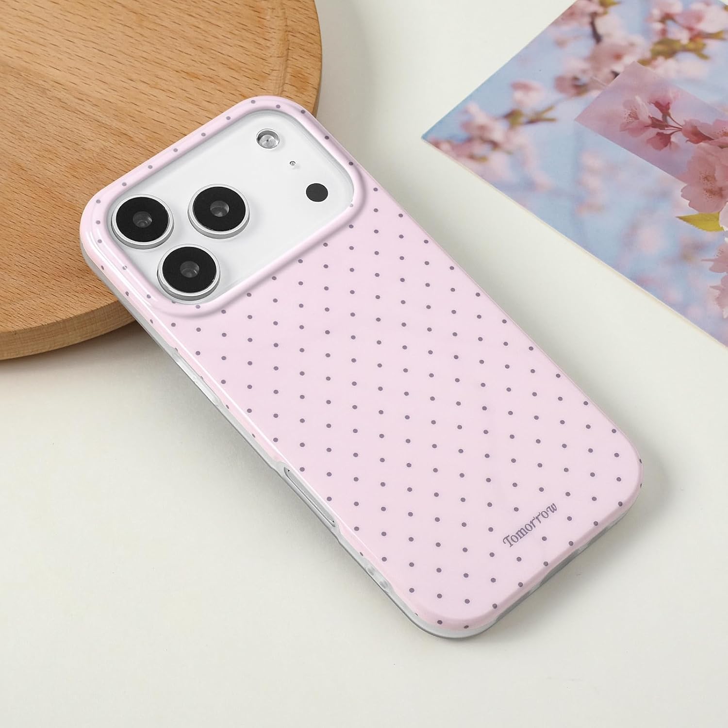 inewateri Compatible for iPhone 17 Pro Case with Cute Fashion Polka Dot Aesthetics Design Simple Cases for Soft TPU Slim Protection Cover-Pink
