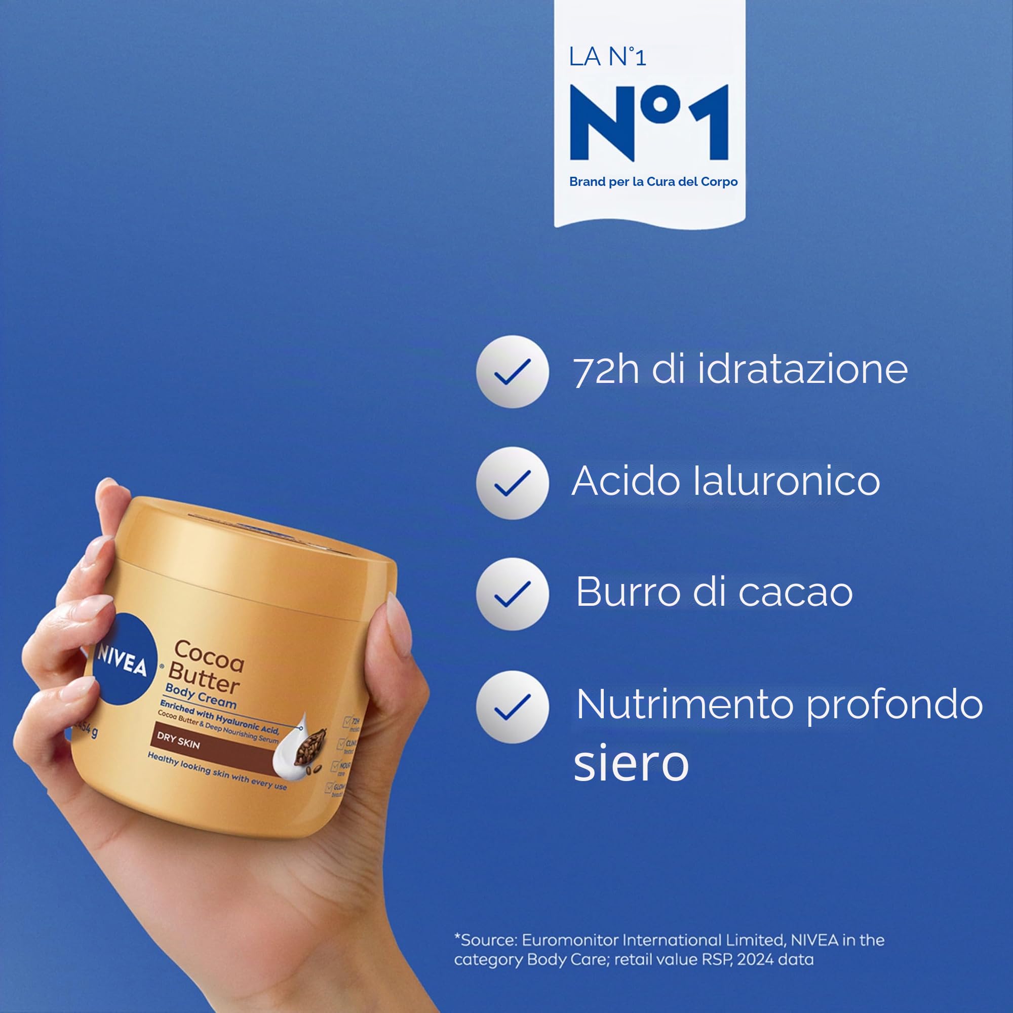 Nivea - crema per il corpo al burro di cacao, 439 g