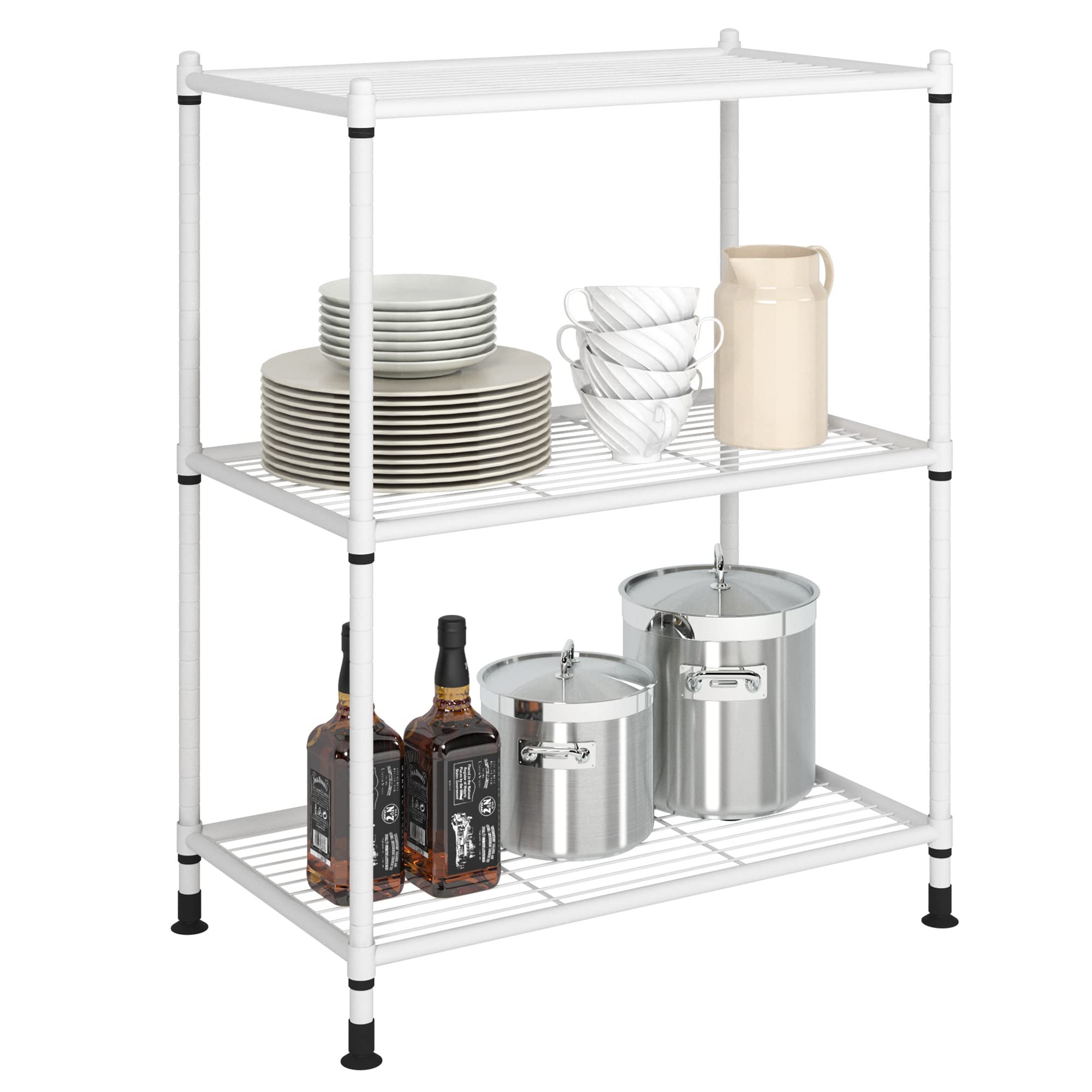 Buy TZAMLI Adjustable 3 Tier Metal Wire Shelf, Freestanding Shelving