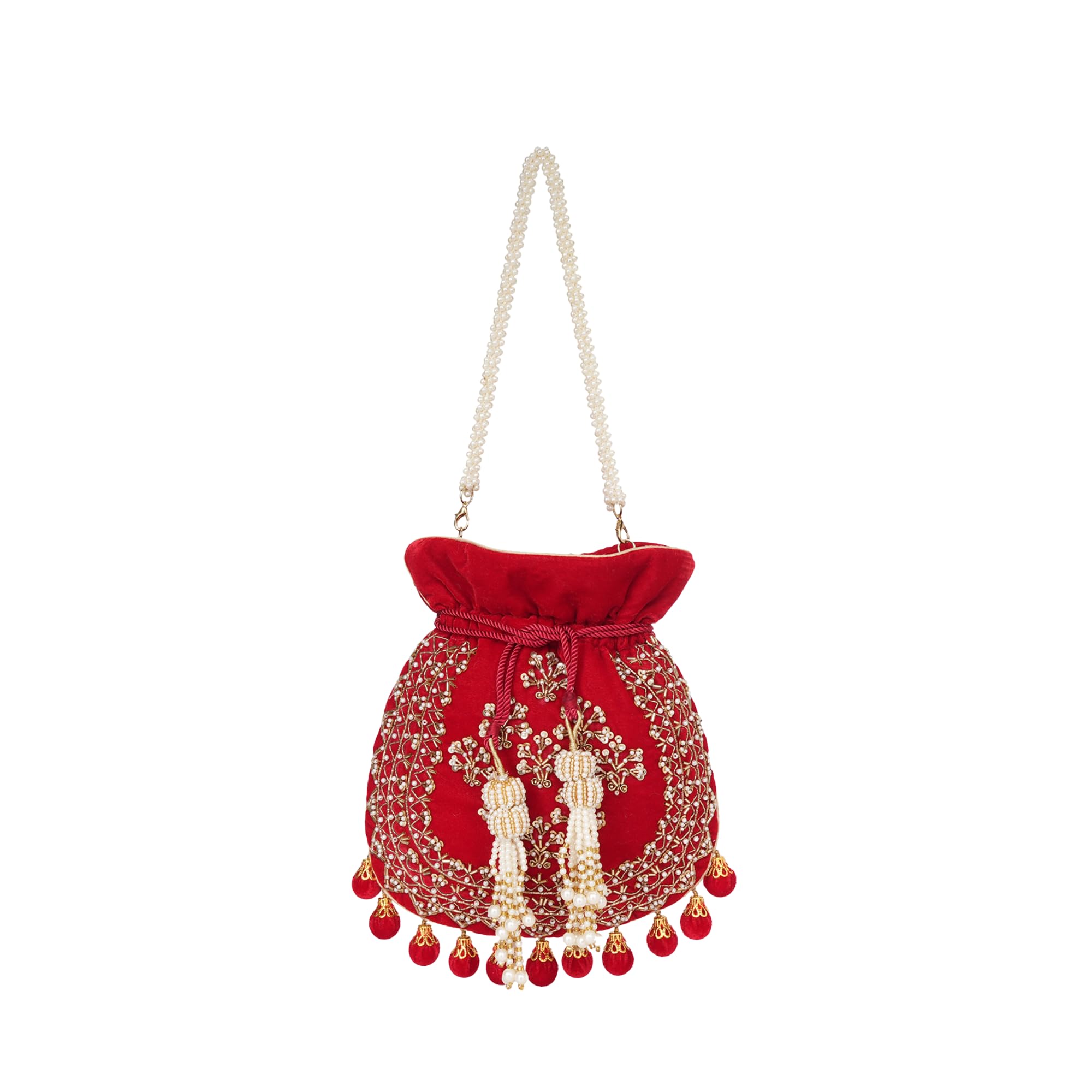 Red Printed Women'S Potli-image-15
