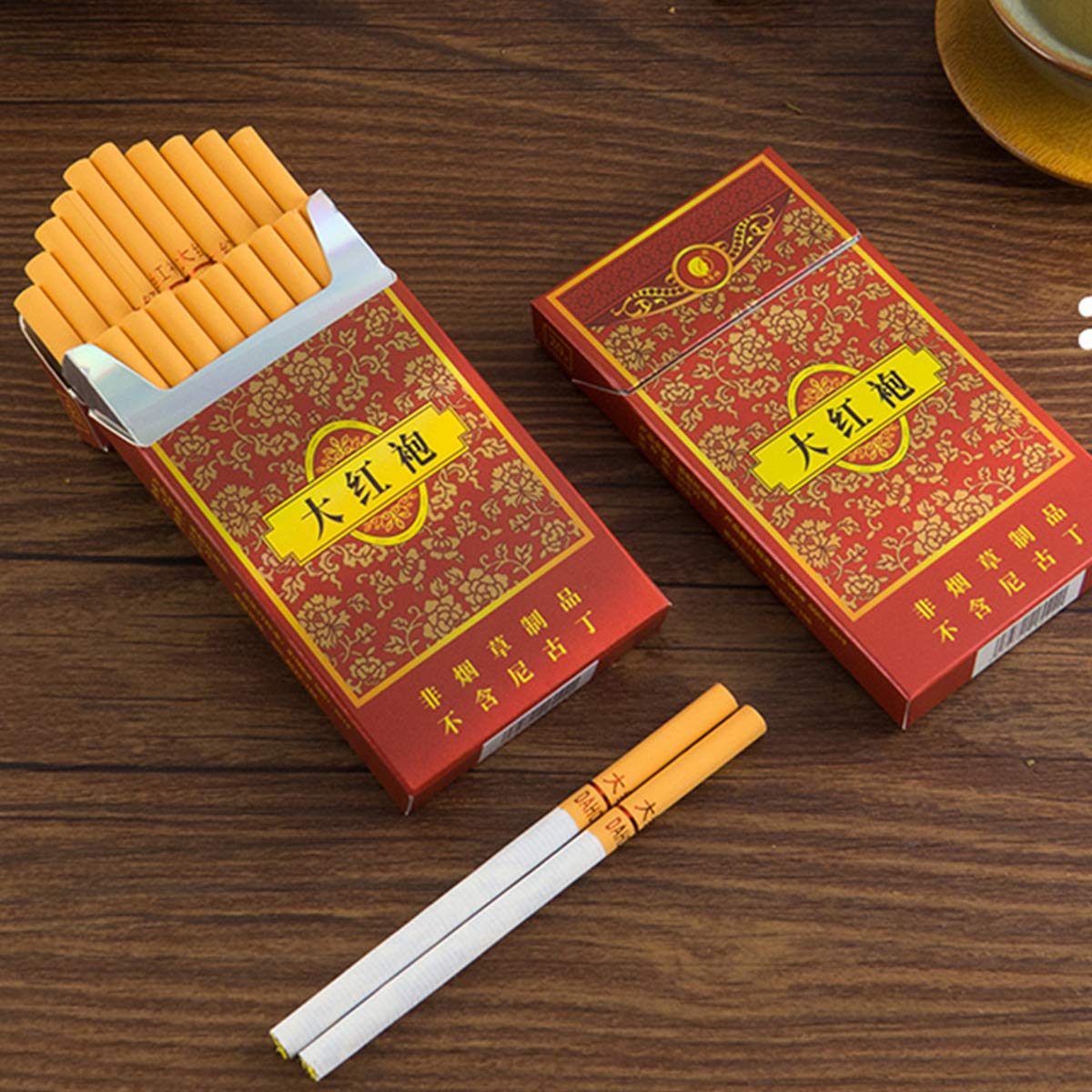 tea cigarettes china Healthy Chinese Herbal Tea Cigarettes, Tobacco & Nicotine Free Green Tea  Black Tea Jasmine Tea Cigarettes, Smokeless,Non Tobacco,Tobacco Substitutes  (Big Red Robe, 3 Packs) : Amazon.in: Grocery & Gourmet Foods