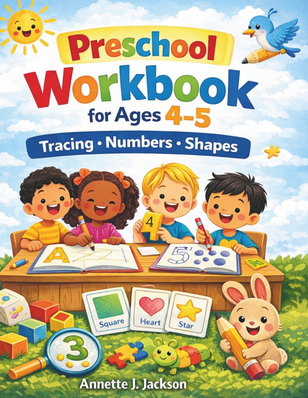Preschool Activity Workbook for Kids Ages 4–5: Tracing, Numbers, Shapes & Puzzles for Kindergarten Readiness (Preschool Learning Workbook Series)