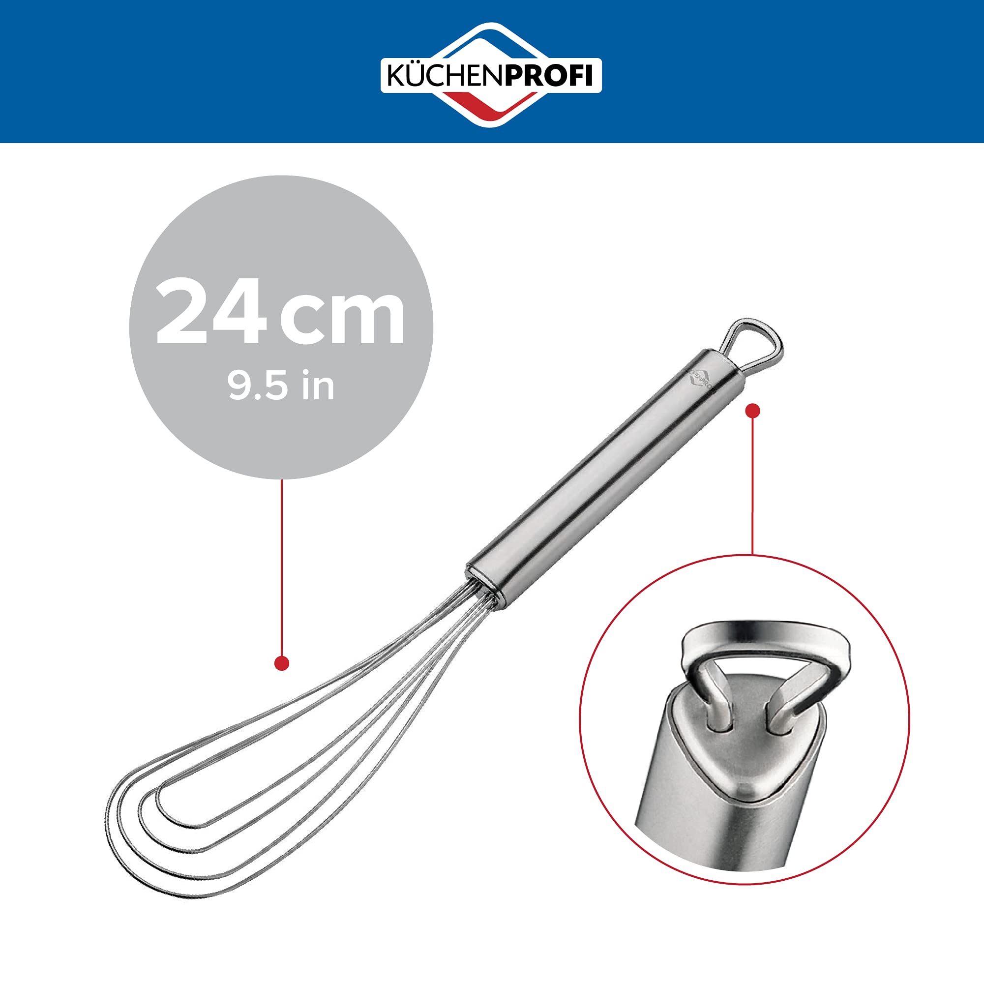 Küchenprofi Tellerbesen PARMA-KP1210422825/grau | Küchenbesen, für Soßen, Teig und Cremes, korrosionsbeständig, robust, spülmaschinenfest, 25 cm Gesamtlänge
