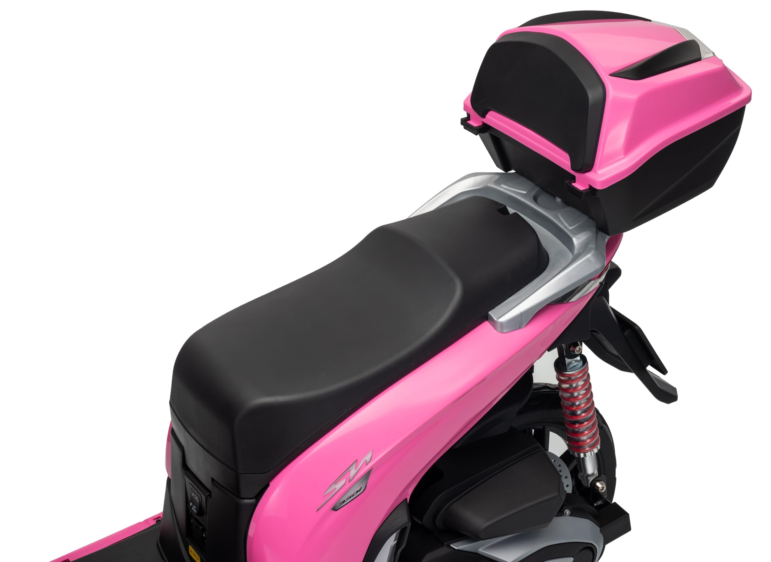 Honda SH 350 12V Moto Elettrica per Bambini con Licenza Ufficiale, Scooter Elettrico con Ruote in Gomma, Sedile in Pelle, Bauletto, Rotelle Stabilizzatrici, Luci LED e Suoni, MP3 Rosa