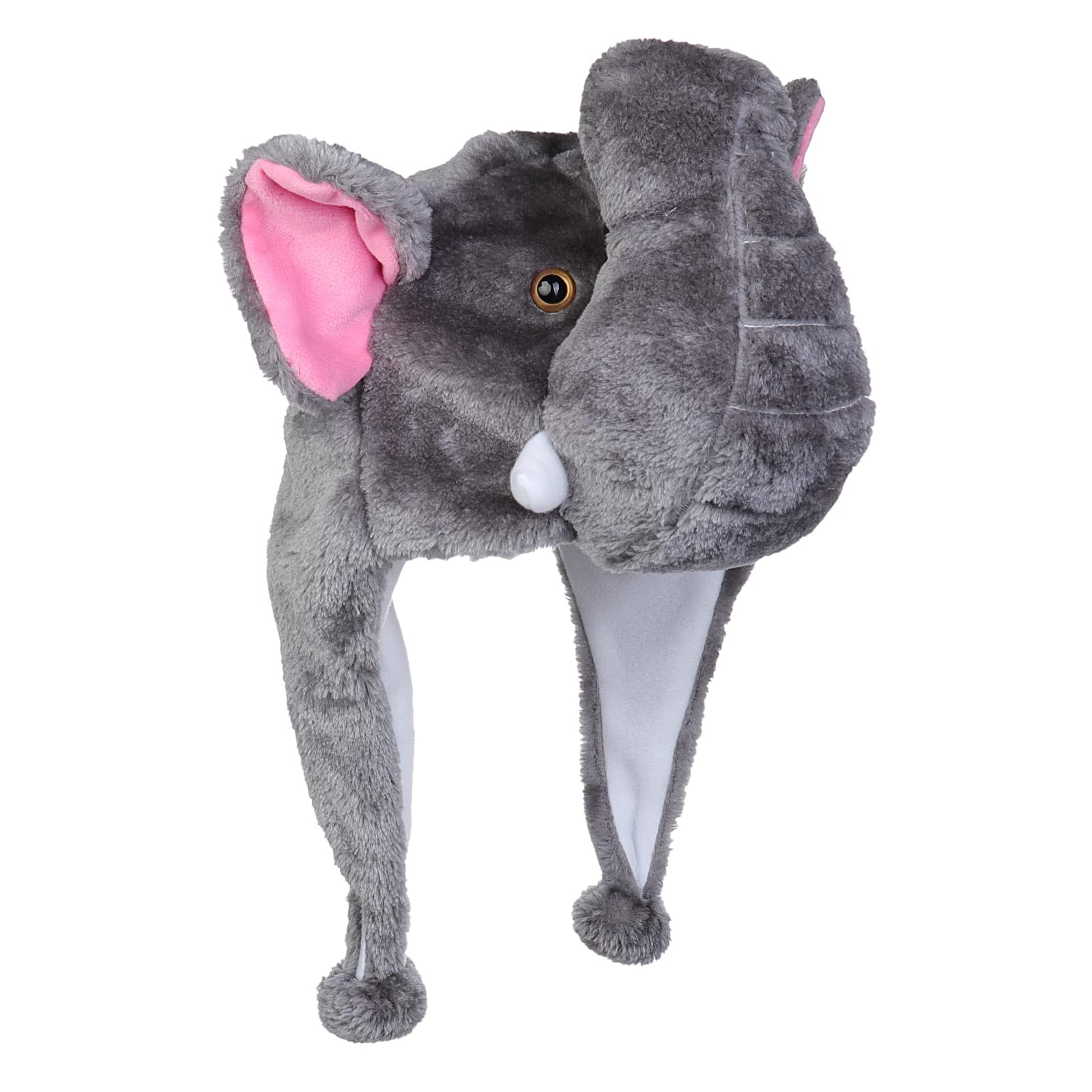 VPbao Plush Headgear Hat, 2-in-1 Hat with Ear Flaps Scarf Set, Funny Cartoon Animal Cap for Costume Party - Image 3