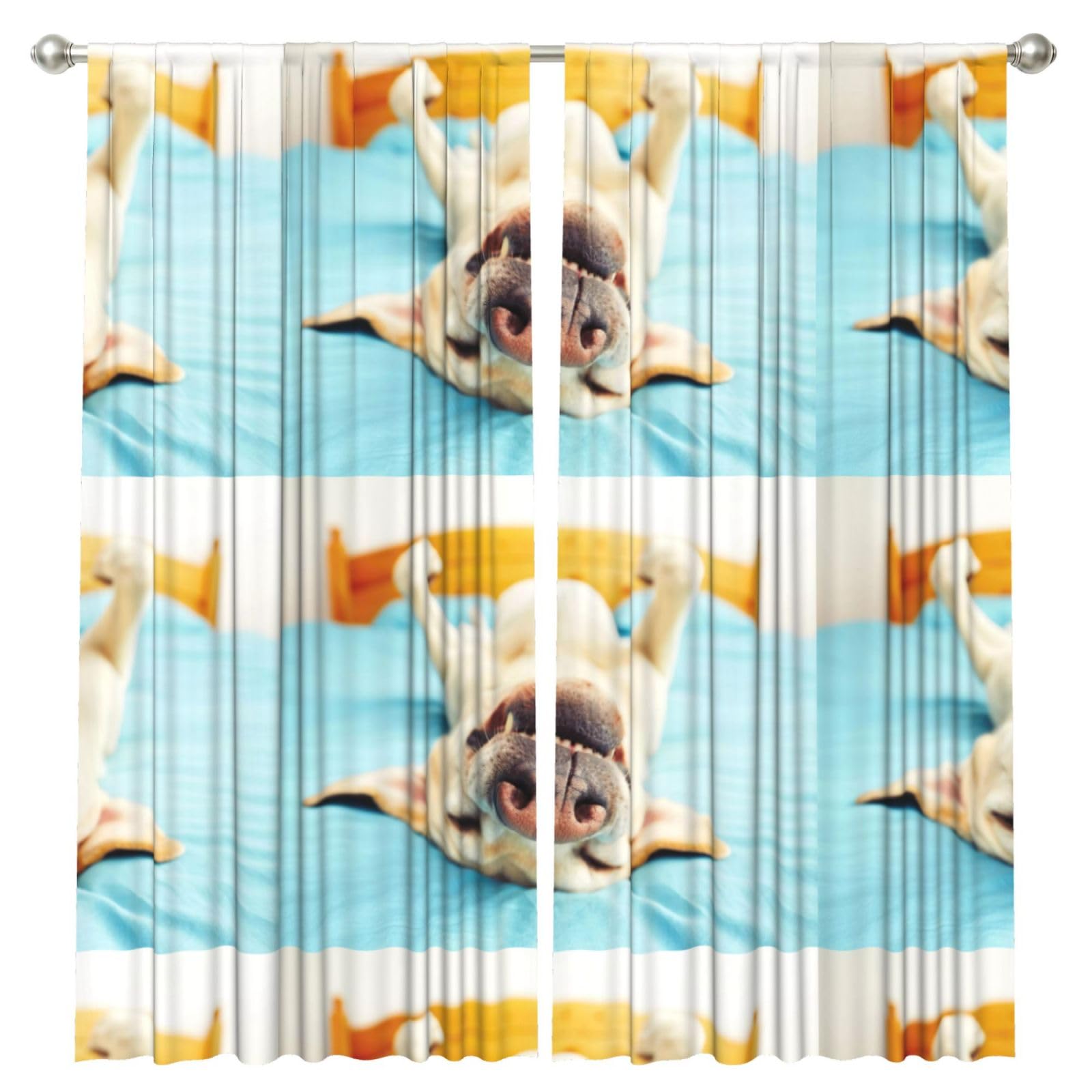 InOmak Sleeping Labrador, 2 Panels Window Curtains 52 x 84 Inch Blackout Curtains for Living Room Bedroom