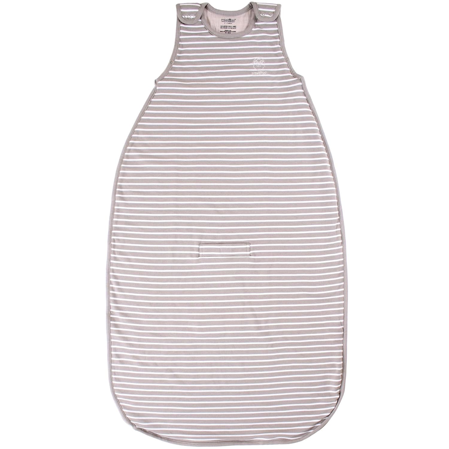 Woolino Toddler Sleeping Bag, 4 Season, Merino Wool and Organic Cotton, Baby Sleep Bag or Sack, 2-4 Years, Earth - Image 2