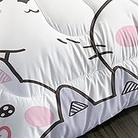 Vista 181 de CVHOUSE Juego de ropa de cama con diseño de panda, juego de edredón individual con panda y 2 fundas de almohada, lindo juego de colcha kawaii