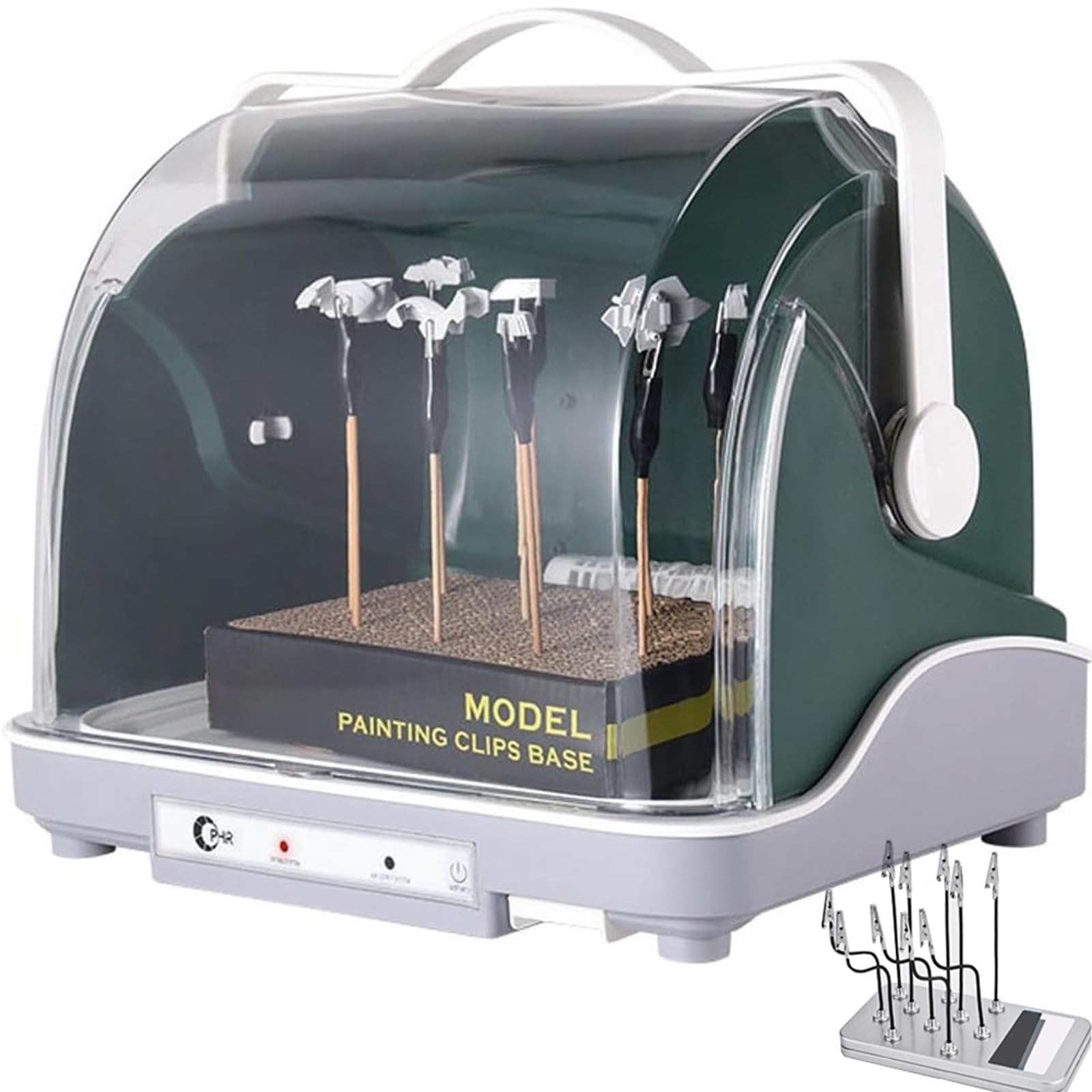 Cabina di verniciatura portatile for aerografo, cabina di verniciatura professionale for aerografo da 120 W, cabina di asciugatura for pittura modello hobby con modalità aria fredda, scatola filtro
