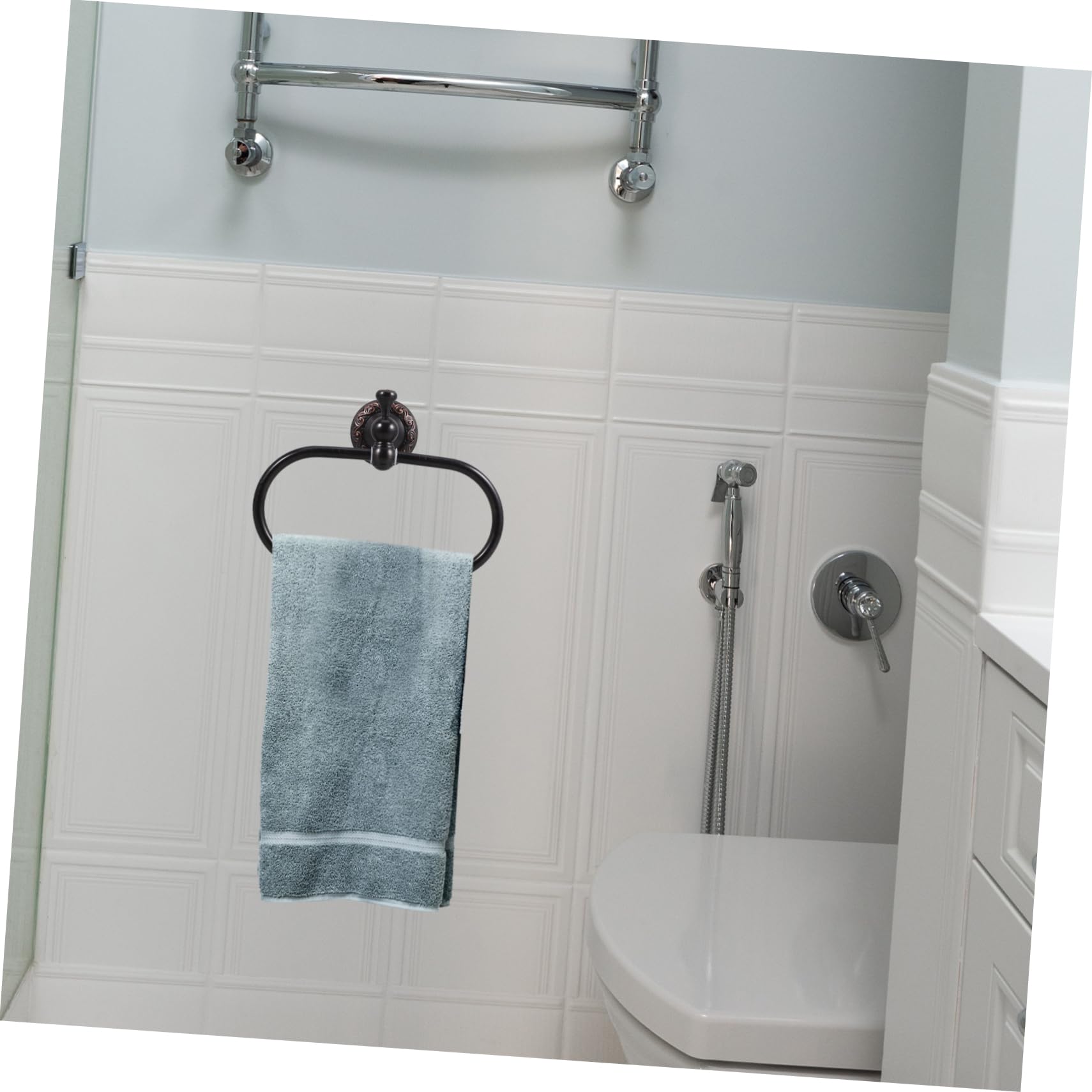 Veemoon Aro para Toalla Ovalado Toallero De Pared Moderno Toallero Retro para Baño para Colgar Casa