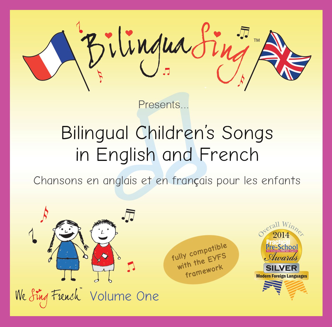 French Songs CD for Toddlers & Preschoolers | French and English Nursery Rhymes | Award Winning BilinguaSing We Sing French Vol.1 | Learn French 0-4 Years Old
