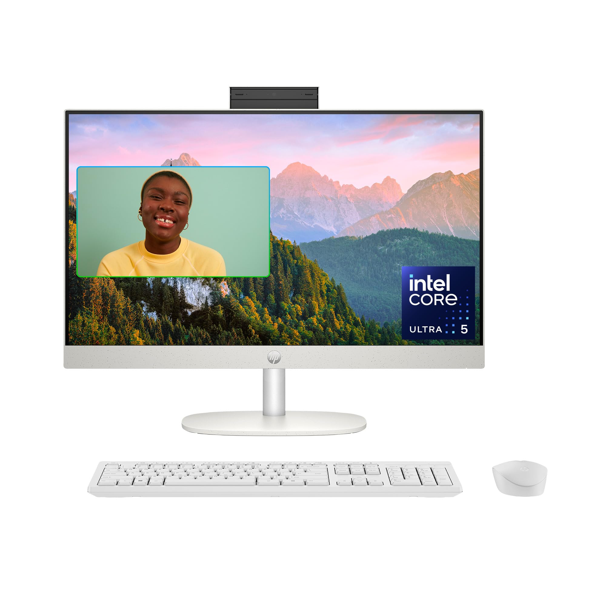 HP 24インチオールインワンデスクトップPC、FHDディスプレイ、Intel Core Ultra 5 125U、8GB RAM、512GB SSD、Intel Graphics、Windows 11 Home、24-cr1070 (2024)